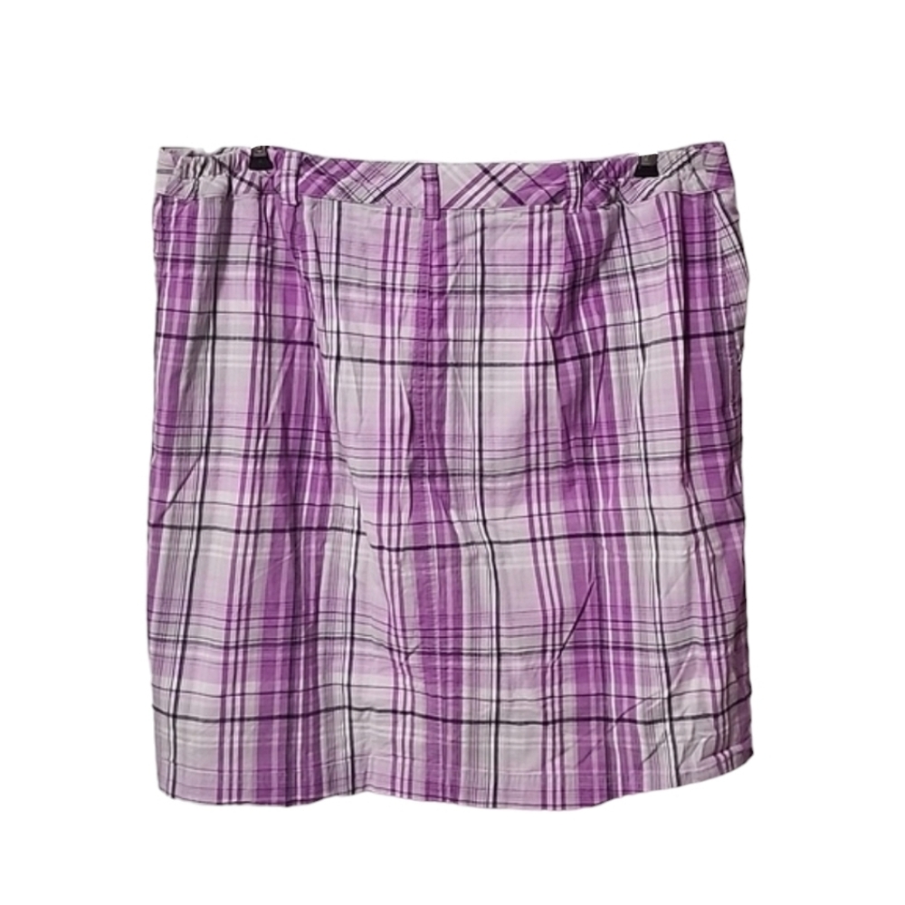 CJ BANKS Plaid Skort 16 Plus Purple White Tennis Preppy Athleisure - Picture 4 of 10
